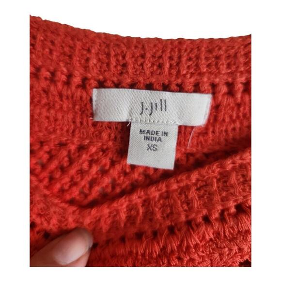 J Jill sz xs boho cotton blend sleeveless crochet top orangish red tank top - Picture 3 of 10